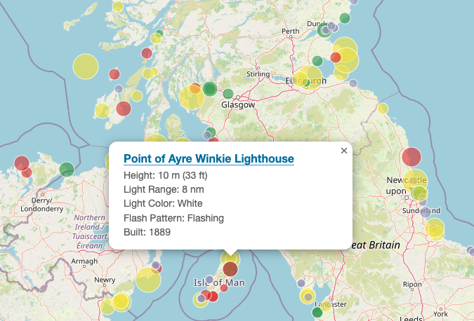 World Lighthouses Map Preview
