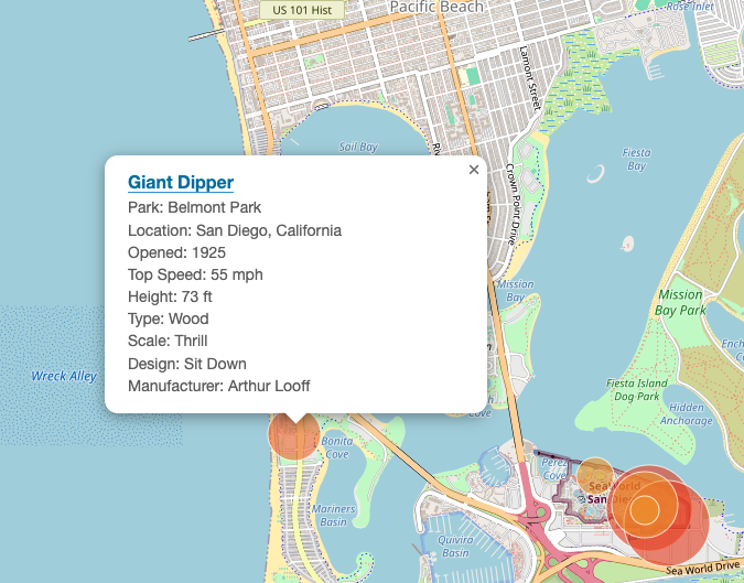 Roller Coasters Map Preview