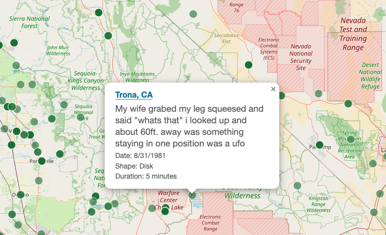 UFO Sightings Map Preview